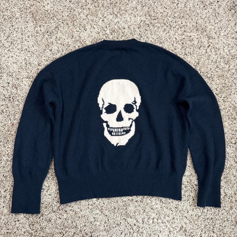 American-vintage Men's Navy and Black Jumper